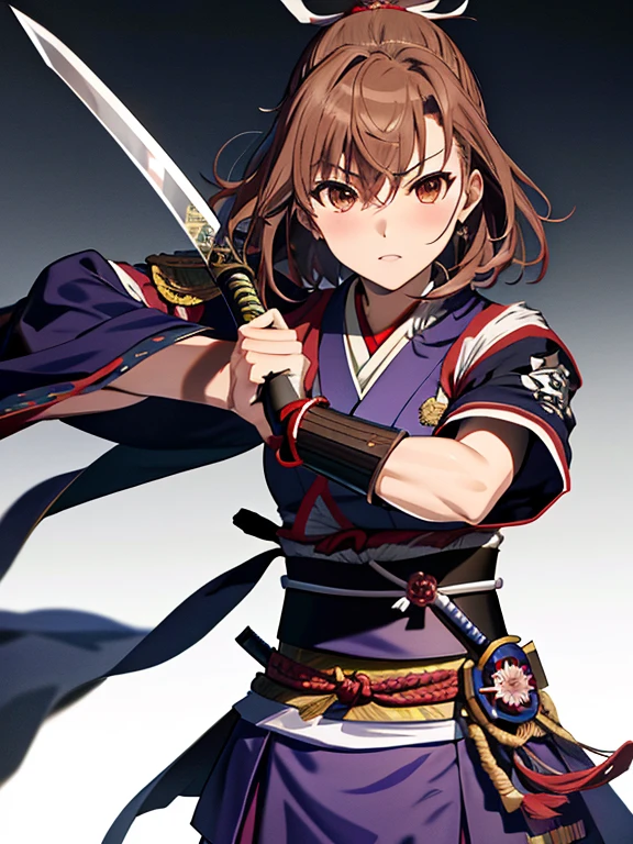Misaka Mikoto、Shinsengumi、Swordsman、samurai、Temple、UHD, retina, masterpiece, ccurate, anatomically correct, textured skin, super detail, high details, best quality, highres, HD