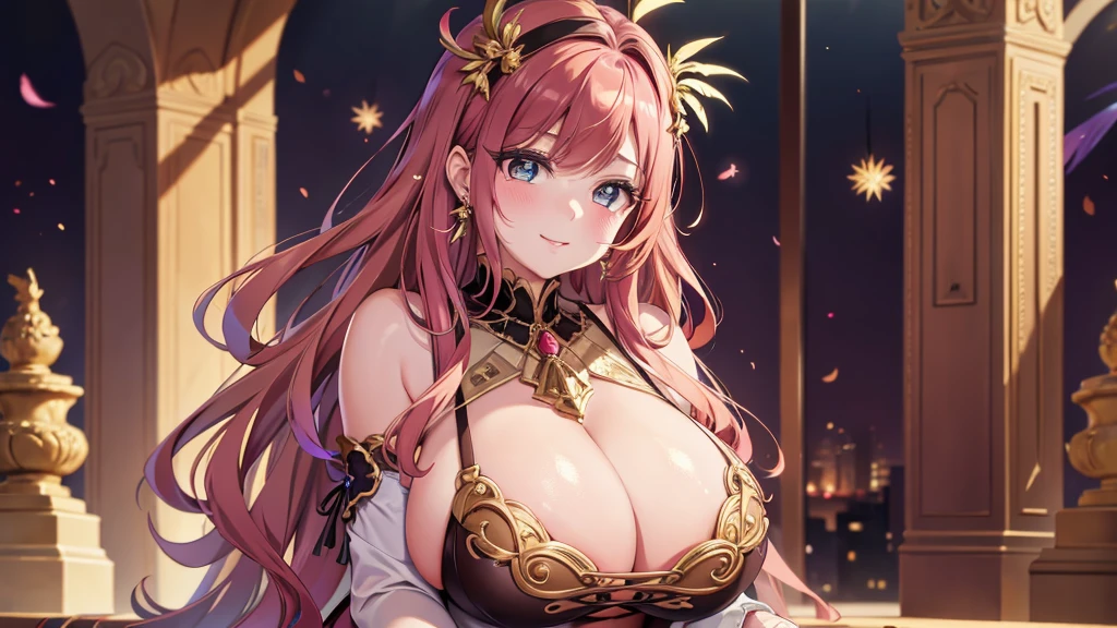 Big Breastsの女性, Blonde, colored feather, metal ornaments, colored Flowers, particle, Light, (masterpiece, 最high quality, 最high quality, Official Art, Beautiful and aesthetic:1.2), (1 girl:1.3), Very detailed,(Fractal Art:1.1),(colorful:1.1)(Flowers:1.3),Most detailed,(Dynamic pose), (Abstract background:1.3), (Shiny skin), (Many colors :1.4), ,(Earrings:1.4), (feather:1.4),masterpiece, 最high quality, 30~40 years, full body shot, Mature Woman, 美しい Mature Woman,Captivating smile, Thick lips, Plumpとした唇, blush, Looking at the audience, Provocative expression, Cleavage, Plump、Curvy Hips、Attractive face、Mischievous face、An inviting gaze、Expressing emotions,Standing position、gorgeous accessories different hairstyles,Gold headband,Ample breasts,Uneven buttocks,Greek clothing,Tulle covers the chest,Perfect balance, Detailed clothing details,Temple,marble,Statue of God,cinematic Lighting, Film Grain, contrast of Light and dark, 8k, masterpiece, Very detailed, Attention to detail, high quality, High resolution, masterpiece, 最high quality, Very detailed, Big Breasts, Are standing, Cowboy Shot, Looking at the audience, Outdoor, blush, 1 girl, (masterpiece:1.3), (High resolution), (8k), (Very detailed), Perfect Face, Beautiful eyes and face, (((最high quality))), (Very detailed), Detailed face and eyes, (alone), High resolution、Beautiful eyes,(((Sexy pose)))、(((Full body depiction)))