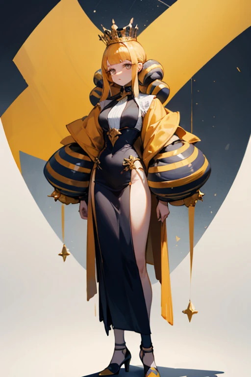 standing queen bee as human that heights around 180cm-200cm