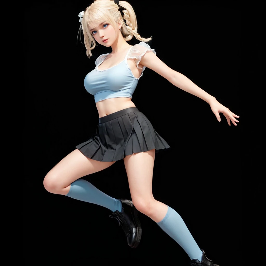 Maria Rosa, light blue eyes, (best quality, ultra-detailed), (Realistic:1.37), beautiful and detailed face, Ultra-realistic texture, delicate face, delicate body, red lipstick, bright colors. High definition, 8k. athletic body,