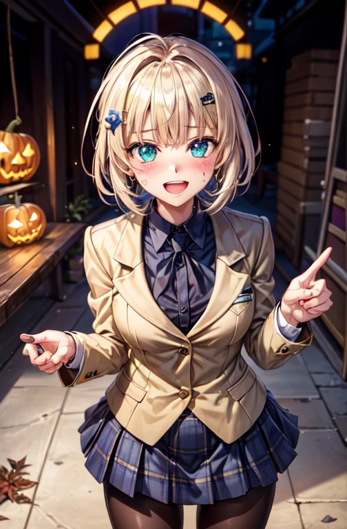 woman,,,city, ((Science Room)), (((Beige blazer school uniform))),Open mouth smiling, ((There are two stray hairs coming out of my head.)), ((hair ornaments)), ((Baby girl body type)), One girl, Artoria Pendragon,destiny,aphrodisiac,Lie,Things to know,full of sweat,Wet Area, Areol, defenseless,Embarrassing,Be embarrassed,Knead the milk,Emphasis on milk,Len,Breast milk, Knight King,Noble,ring,既婚woman, Pointing straight up, (highest quality:1.1), (masterpiece:1.4), (Absurd:1.0), Portrait, Close-up, One girl、Momoberia Deviluke、hair ornaments、Beautiful bob cut、Beautiful Short Hair、Emerald blue eyeid-chest、Watching the audience、(blush:1.2)、Embarrassed look、Mesh pantyhose、Black background、((Pumpkin lantern)), Striped pattern, ((Has a troubled look)), ((There are Western-style sweets everywhere.)), ((Cute gestures))