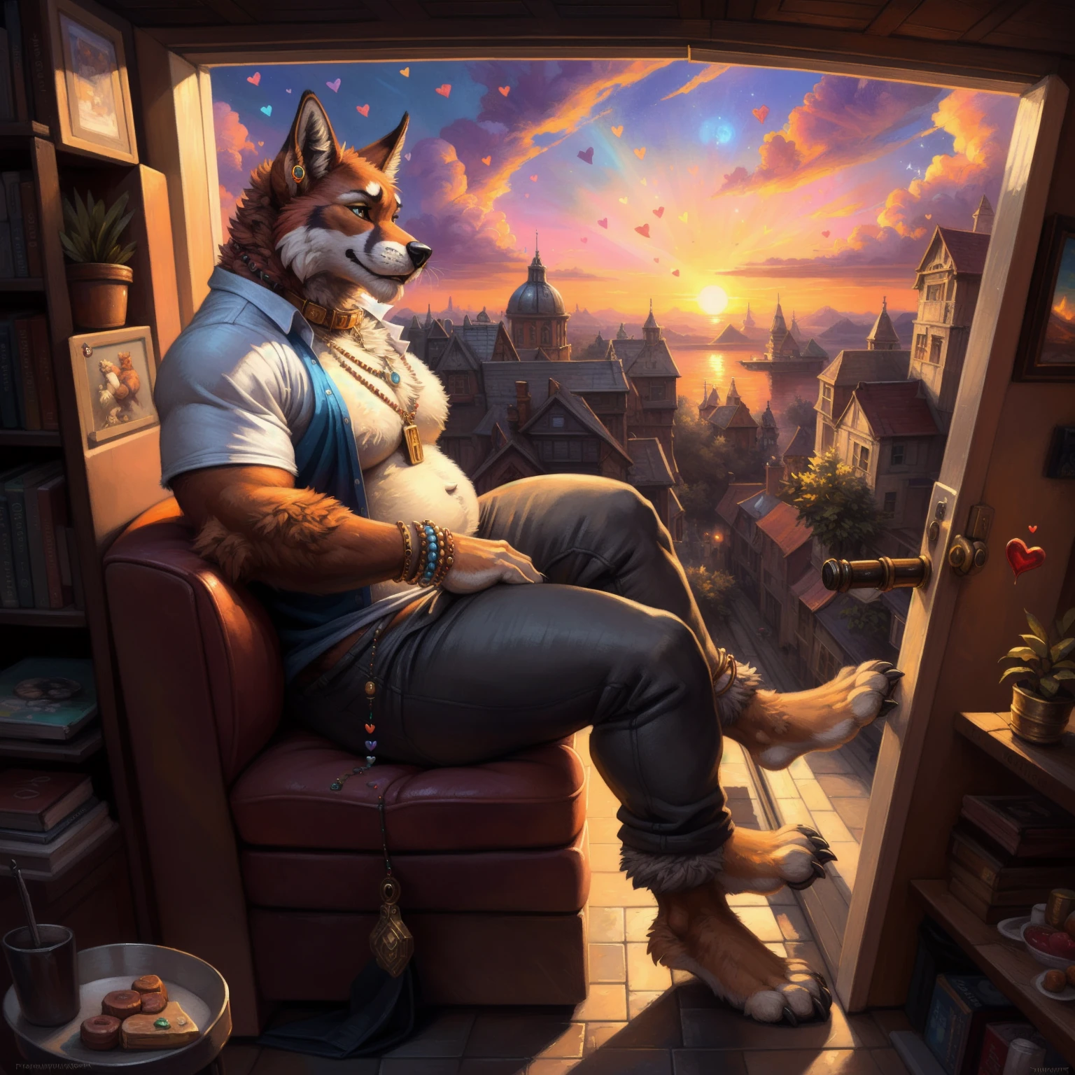 (absurd res), ((ultra high resolution)), (((masterpiece quality))), ((isometric view)), ((breathtaking painstakingly detailed background)), ((impressive lighting)), ((sunset clouds)), ((floating hearts)), ((sparkles)), confetti, sunlight, ⫷|⫸ foxovh, sligarthetiger, cumbread, gammainks, seibear, lollipopcon, dizzyknight, greasymojo, xpray, roly, honovy, taran fiddler, kenket, riendonut, Bayard Wu, Thomas Benjamin Kennington, Duase, ⫷|⫸, jewelry, necklace, bracelet, earring, body accessory, ear accessory, arm accessory, neck accessory, (feet accessory), ⫷|⫸ (fuzzy furry body:1.6), (tall body), ((fur pattern)), ((exotic mammal)), (raised tail), slightly chubby anthro, (stunningly beautiful legs), (detailed face), (mature anthro:1.6), long ears, 🟥, (yellow collar working shirt), big butt, beautiful eyes, dutch angle, ⫷|⫸ sitting, gray car seat, side view, (((doordash promotional art))), looks like a doe, ((pants down)), (male:1.5), crimson fur,