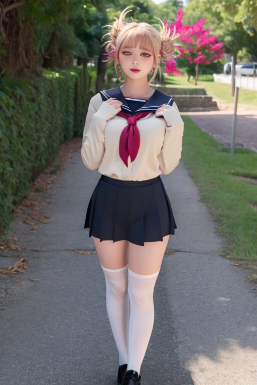 Masterpiece, best quality, one girl, delicate eyes, nice face, sailor uniform, standing, pose with sword, (black socks: 1.4), brown loafers, 8k
