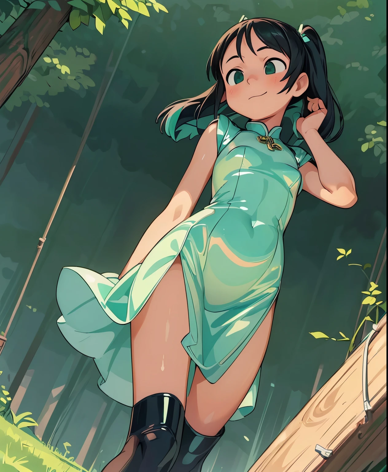 (masterpiece、highest quality、highest quality、Official Art、Beautiful and beautiful:1.2)、(One girl:1.3)Hatsune Miku、Twin tails,Big Breasts,  (Tabletop:1.0), (highest quality:1.4), (High resolution:1.2), (Realistic:1.4),(From below:1.5), (8k, RAW Photos:1.2), (Soft Focus:1.4),break,There is a girl wearing latex sailor  who is walking on the road and smiling and taking pictures.............................................................,Lesbians all over,( 彼女の全身は黒いlatexで覆われている:1.3),break,( 半透明のlatexのクリアなチャイナドレスを着て:1.4),break,Slime Skin,Smooth and tight boots, Clear skin,latex, Translucent body,latex Shiny,Detailed hand and fingers,(Shinylatex手袋:1.2), Chinese dress that fits your skin,break,bob hair,(Mint Hair:1.3),glossy Shiny reflective,Gal Makeup,Japanese Goddess, Glowing Skin,Gorgeous Japanese Model,Shiny,Shiny,slimy,(Shiny黒のサイハイブーツ:1.2),break,Detailed Background,on the road