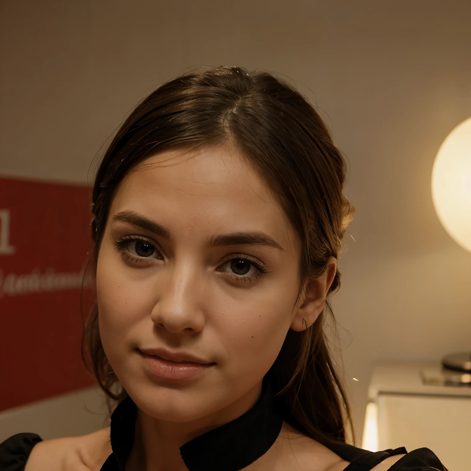 woman wearing a ((oversized t-shirt:1.2)), ((messy hair, bedhead)), long hair, hyper realistic, 4k, medium breasts, masterpiece, beautiful, facing the viewer, headshot, cleavage, pale skin, fair skin, ((nasolabial folds)), skin colored lipstick, DSLR RAW PHOTO, 8K, POV, canon 5d, 85mm, ((bedroom, early morning, sitting on a bed, dim lights, black background)), smirk, sexy pose, AS-Adult, BREAK
from below, BREAK blonde hair,
<lora:Macy:1> <lora:more_details:0.5> <lyco:GoodHands-beta2:1.0> , <lora:PerfectFullBreasts-fCV3.5:1.0>,
