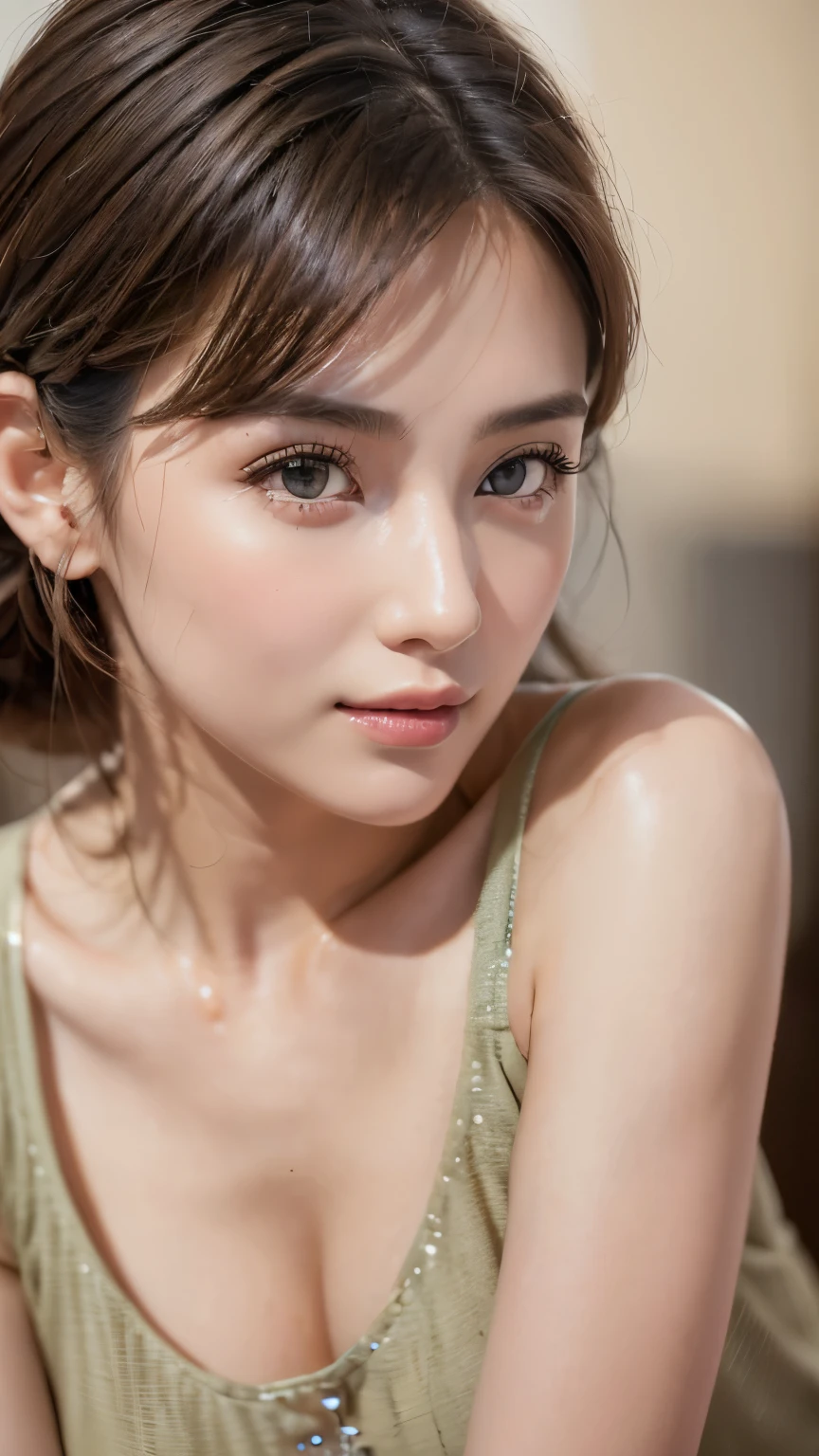 (highest quality、8k、32k、masterpiece)、(Realistic)、(Realistic:1.2)、(High resolution)、Very detailed、Very beautiful face and eyes、1 girl、Round and small face、Tight waist、Delicate body、(highest quality、Attention to detail、Rich skin detail)、(highest quality、8k、Oil paint:1.2)、Very detailed、(Realistic、Realistic:1.37)、Bright colors