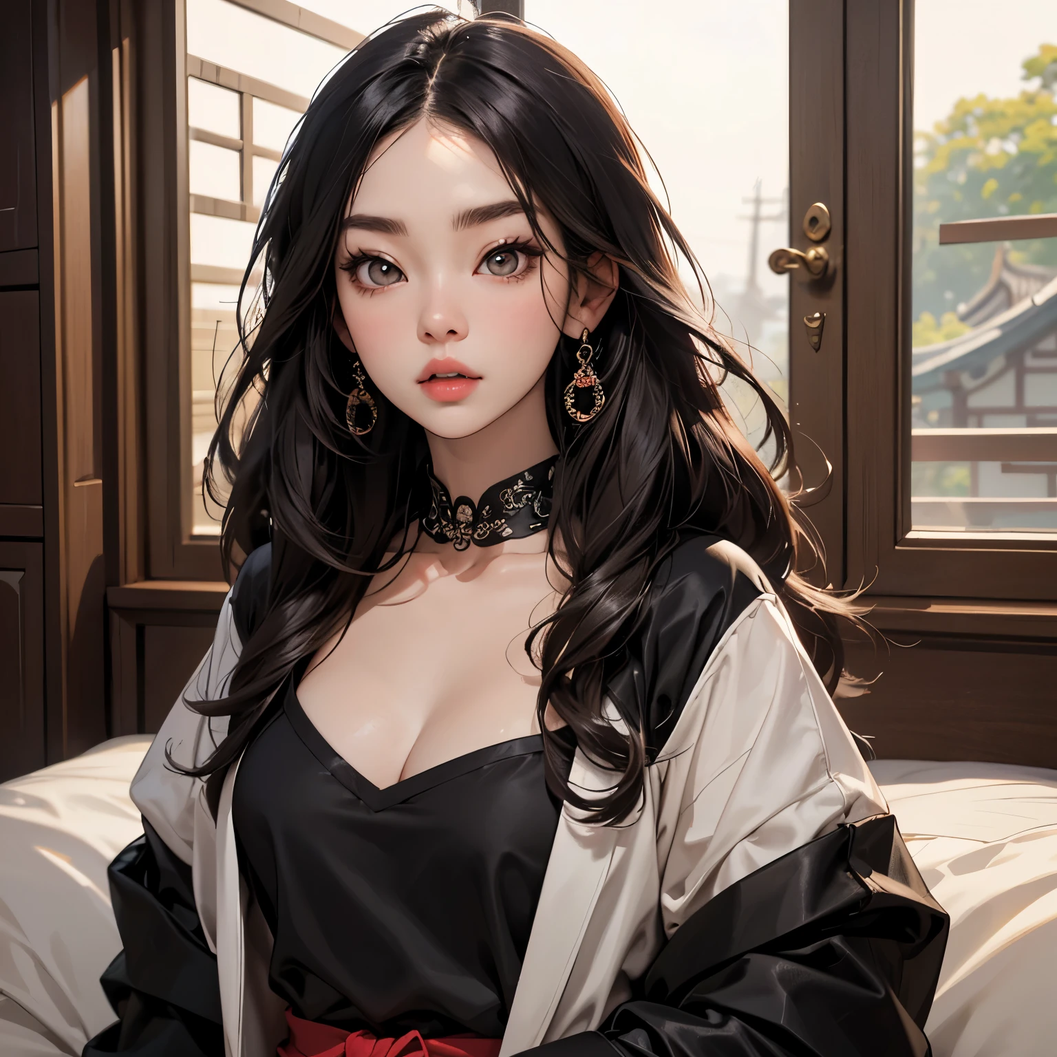alafed asian woman,Long hair and black top, Shin Jinying, jaeyeon nam, Lee Ji-eun, lee ji eun, portrait of female korean idol, Gorgeous young Korean woman, Beautiful young Korean woman, beautiful Korean women, hwang se - on, Choi Hyun-hwa, cute korean actress, young lovely Korean faces, bae suzy
