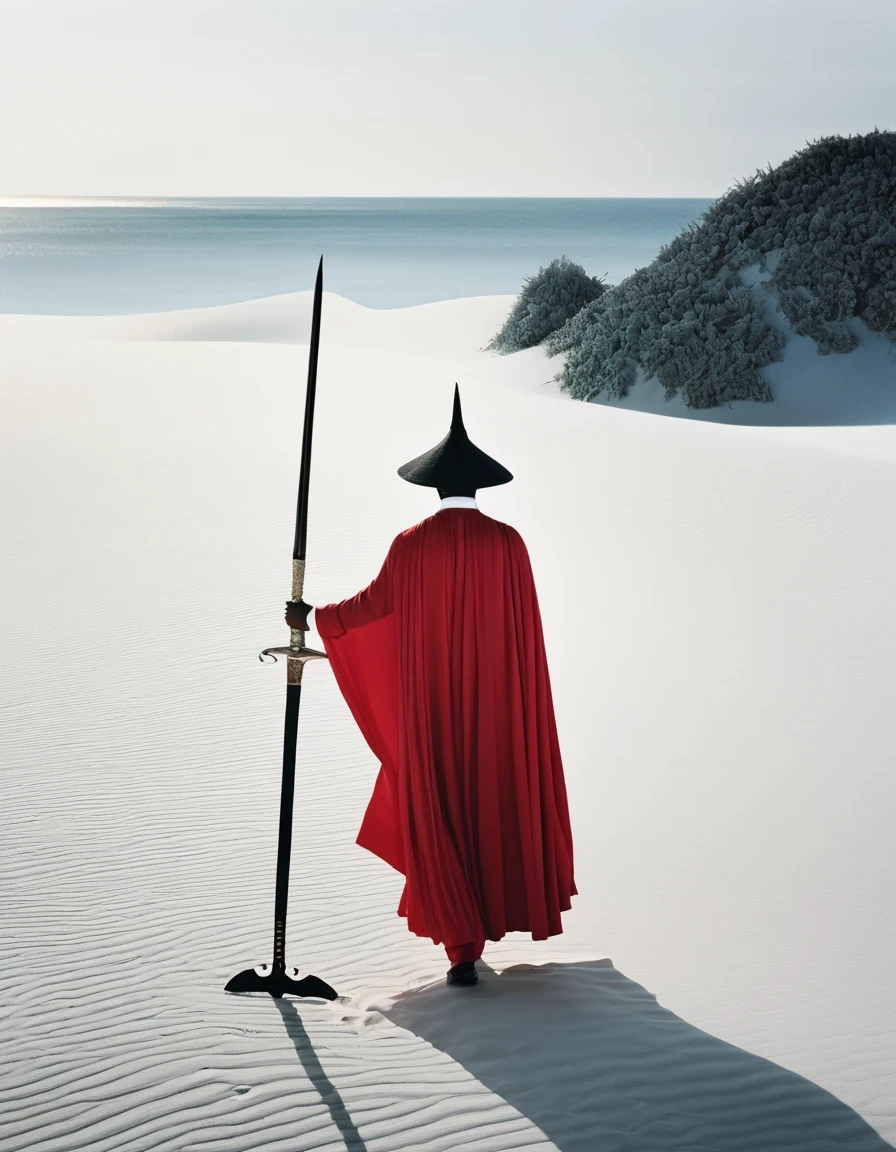 in style of Scarlett Hooft Graafland, Sword bearer, ink art, side view
