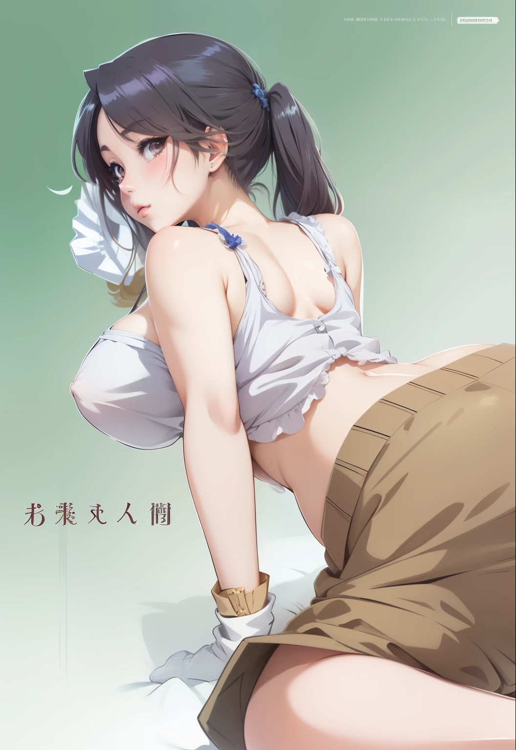 poste de missionnaire, Breasts spread apart, position cowgirl, lying on a bed, position TWERK, aux seins nus, trentenaire, vraiment gros boobasterpiece), anime girl avec de gros seins, jolie fille anime, Ilya Kuvshinov. 4km, [ Digital art 4km ]!!, Style Anime 3D réaliste, Jolie fille d’anime, germe d&#39;extremely detailed art, oppaï, Style animé 4K, Rendu photo réaliste Anime girl, Anime hyper réaliste, animated style. 8