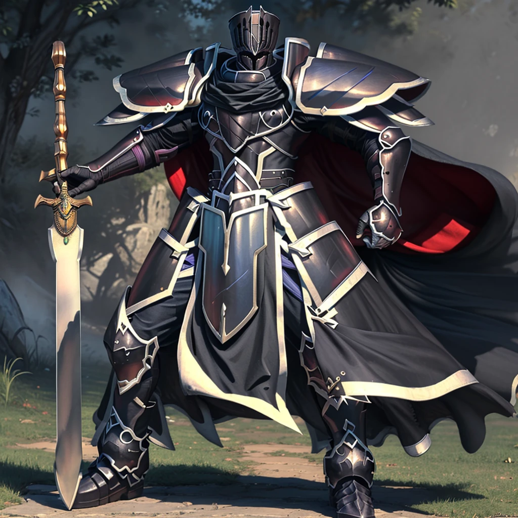 (masterpiece, best quality, detailed:1.2)
BlackKnight_fe,
Armor,
Cape,
Helmet,
Sword,rd,
shield,
cloak is black.