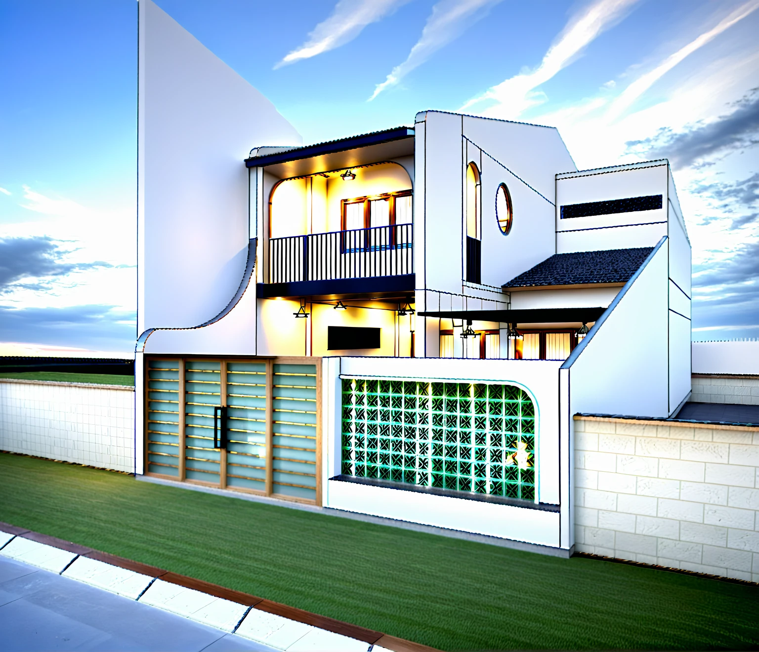 exterior house, contemporary style, white wall, wood wall, wood door, glass window, (realistic:1.2), Masterpiece, high quality, best quality, authentic, super detail, outdoors,road,pavement, grass, trees, sky, cloud, (daylight:1.1)
