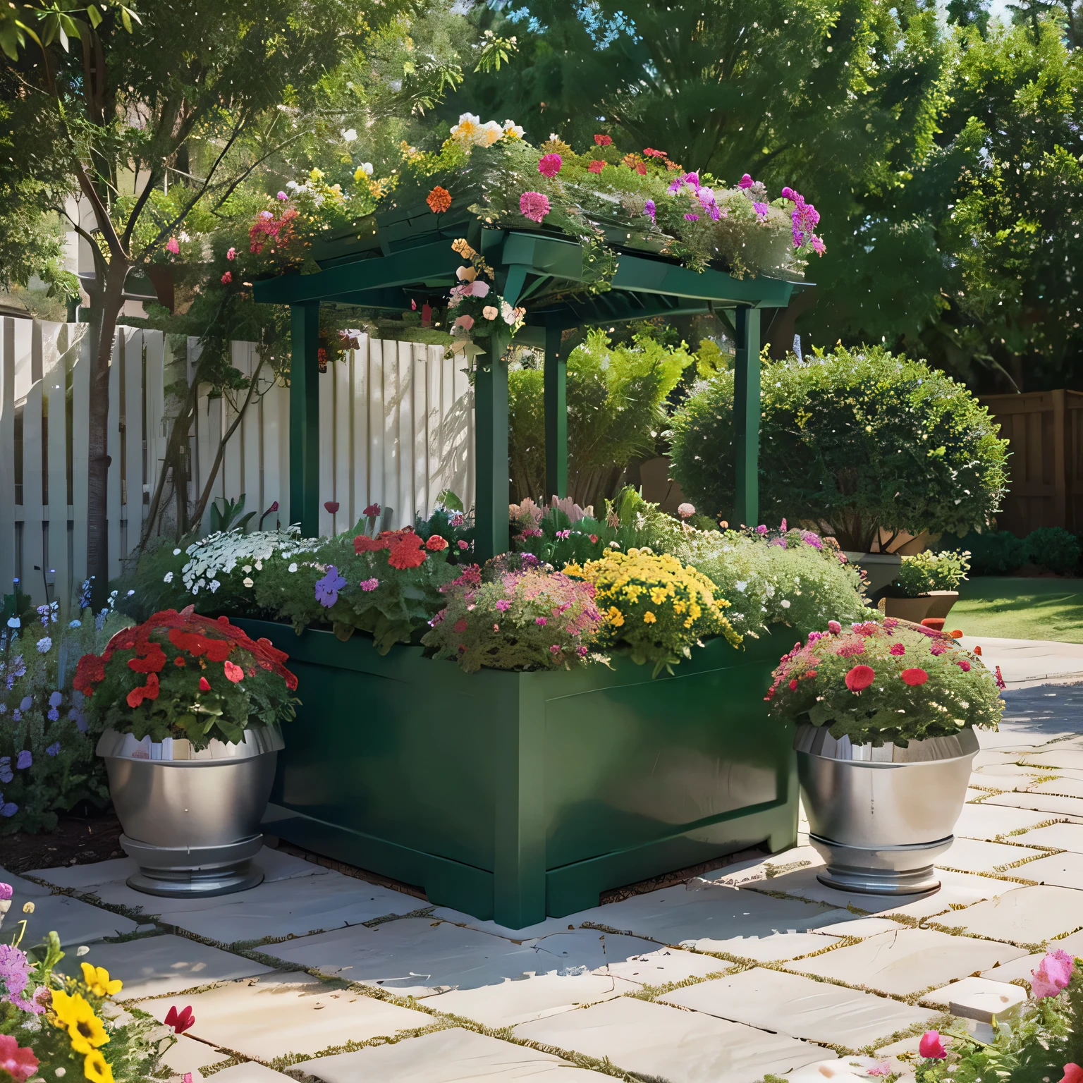 Transform Your Patio into a Floral Paradise with These Creative Flower Bed Designs various planters filled with colorful blooms