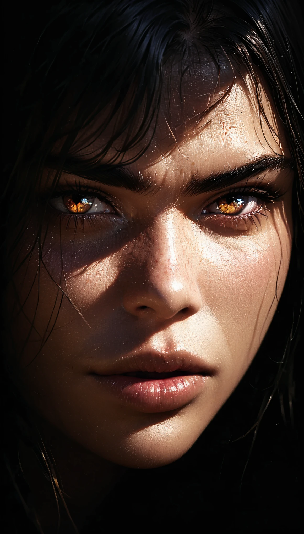 (best quality,4k,8k,highres,masterpiece:1.2), ultra-detailed, (realistic,photorealistic,photo-realistic:1.37), portraits, medieval swordsman, dark aura proud pose with sword in front, shining sword, , intense gaze, fierce expression, mysterious background, moody lighting, dramatic composition, gritty texture, vibrant colors, heroic atmosphere