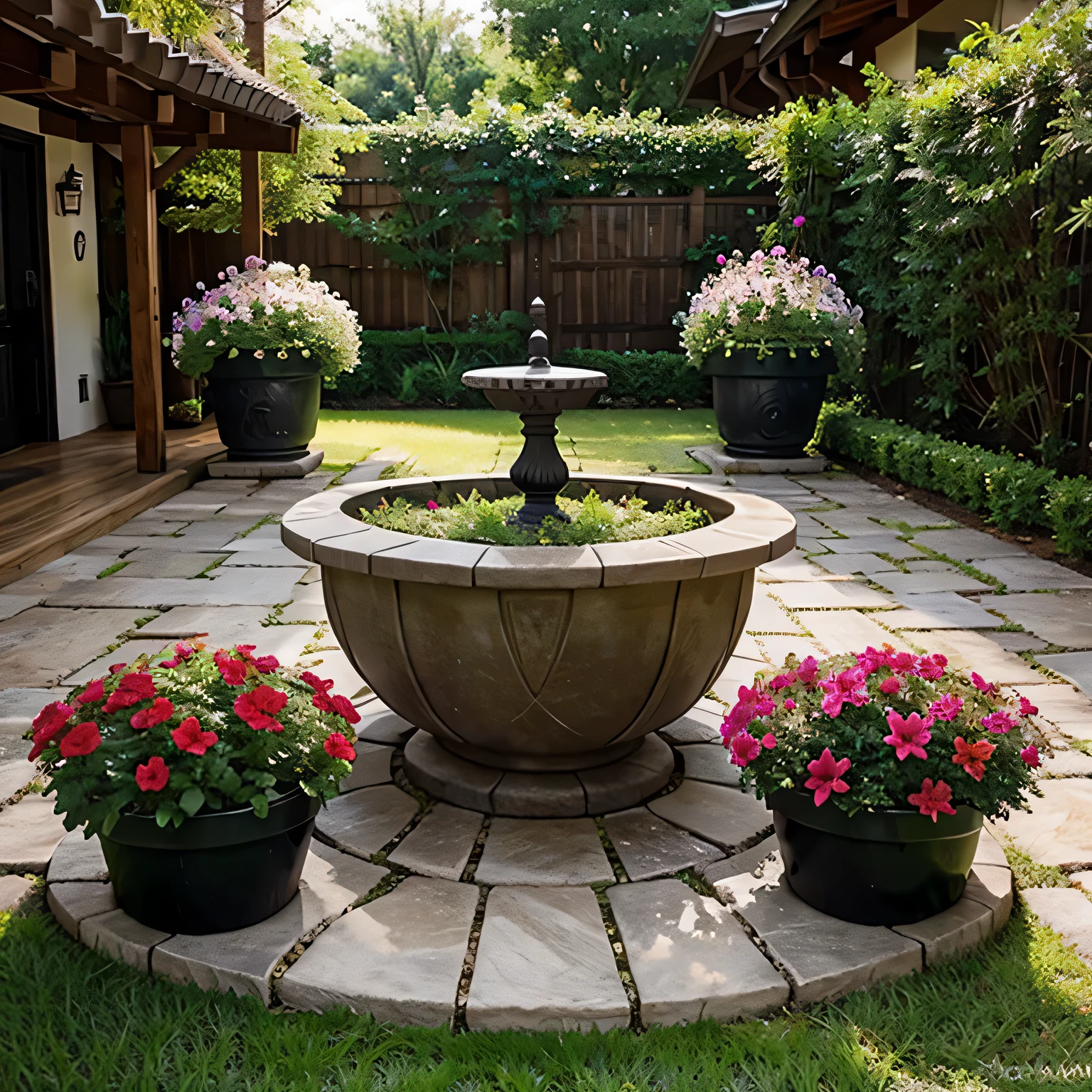 Transform Your Patio into a Floral Paradise with These Creative Flower Bed Designs garden sculptures adding artistic flair