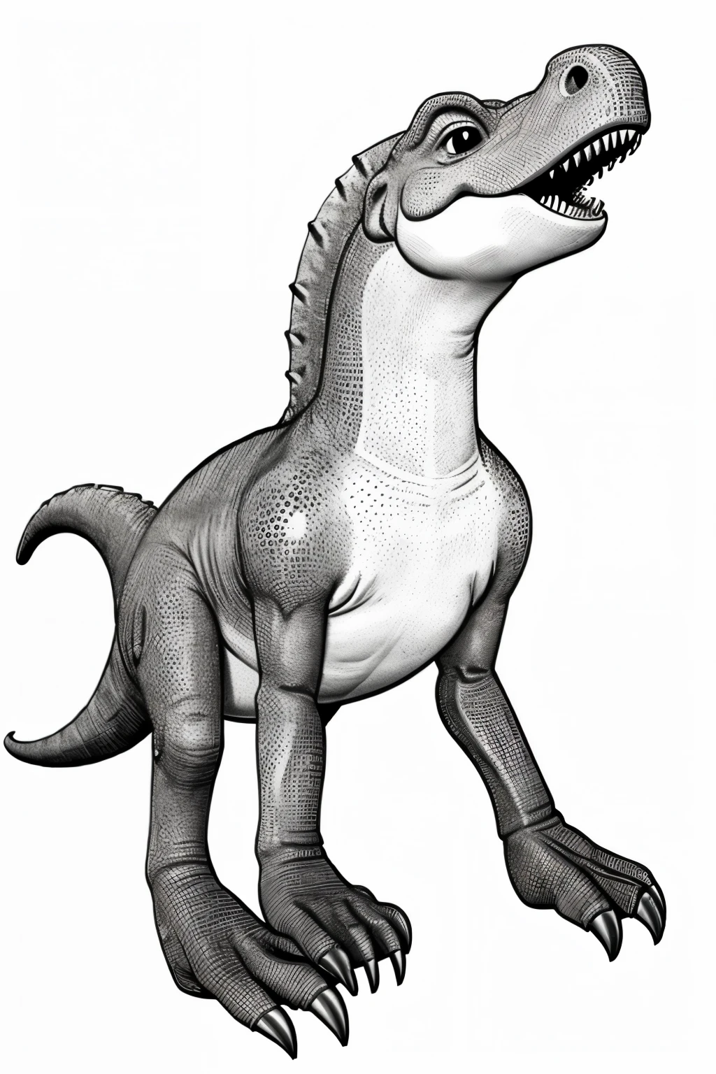 Simple neat line dino art for kids