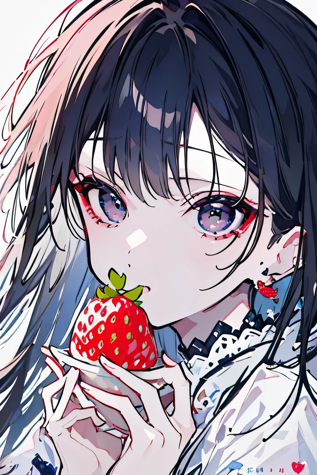 ((best quality)), ((masterpiece)), (detailed), perfect face((highest quality)), ((masterpiece)), (detailed), 
Perfect Face、girl、profile、Decorate your head with strawberries、cute、