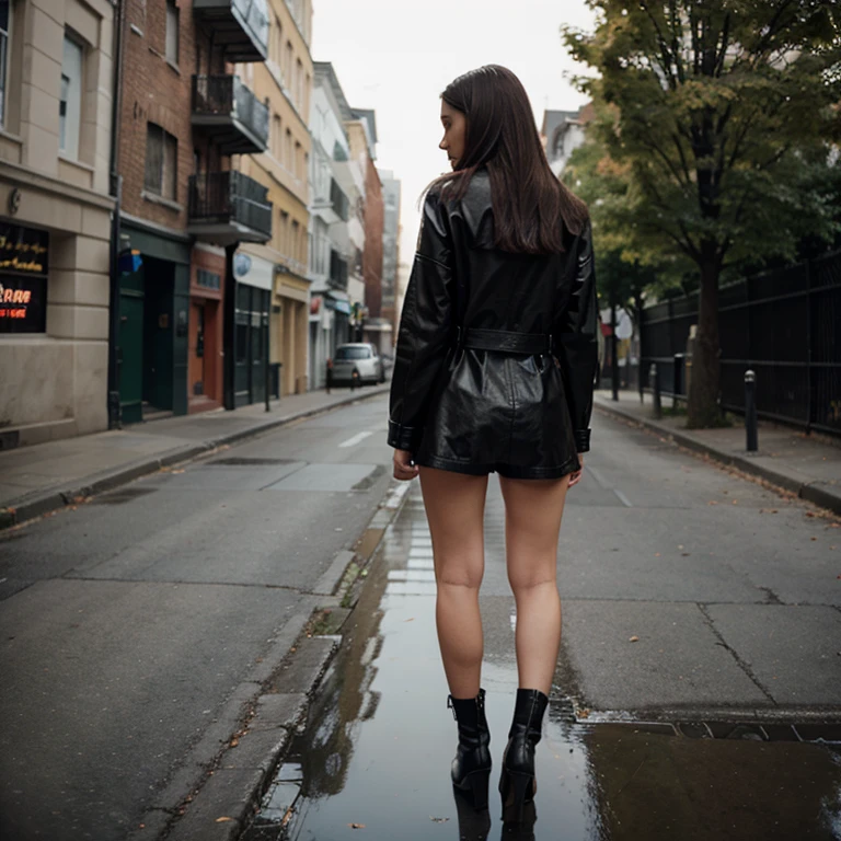 Black boots girl desperate to pee really bad