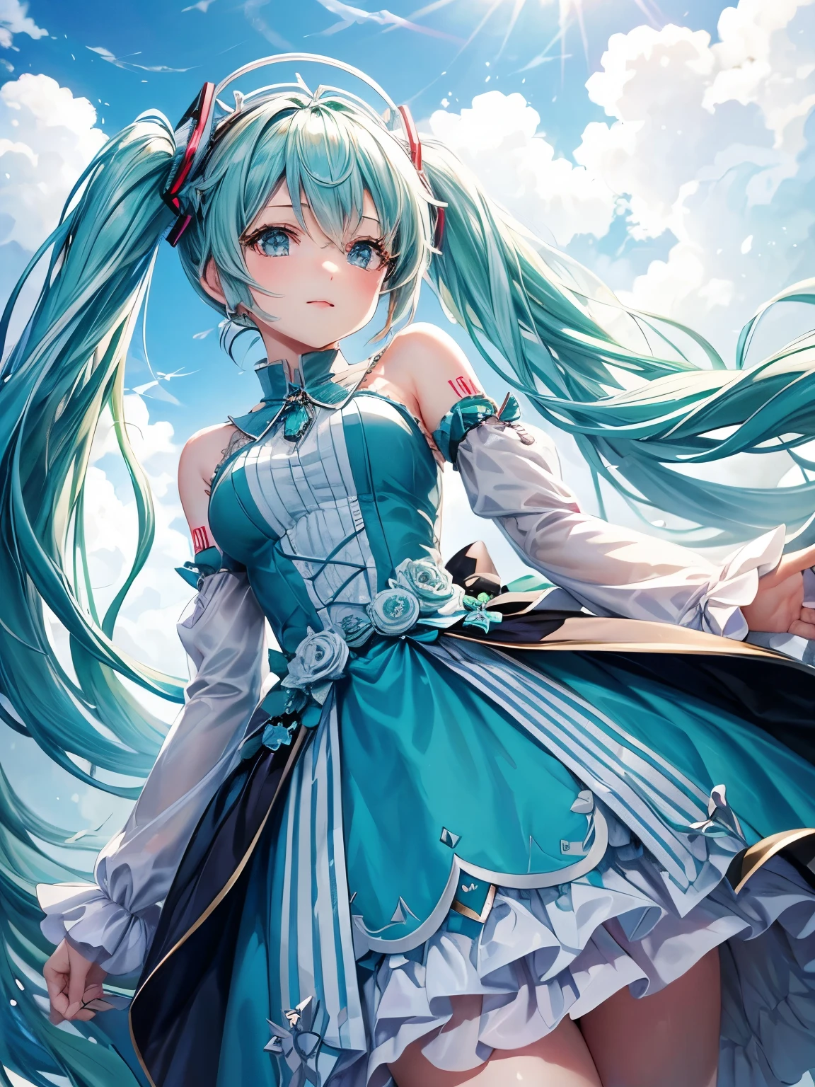 From below、Dressed like a princess、Hatsune Miku