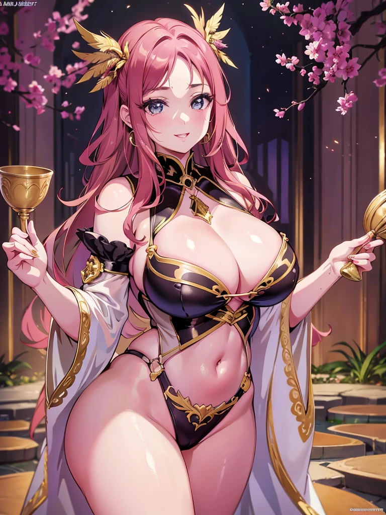Big Breastsの女性, Blonde, colored feather, metal ornaments, colored Flowers, particle, Light, (masterpiece, 最high quality, 最high quality, Official Art, Beautiful and aesthetic:1.2), (1 girl:1.3), Very detailed,(Fractal Art:1.1),(colorful:1.1)(Flowers:1.3),Most detailed,(Dynamic pose), (Abstract background:1.3), (Shiny skin), (Many colors :1.4), ,(Earrings:1.4), (feather:1.4),masterpiece, 最high quality, 30~40 years, full body shot, Mature Woman, 美しい Mature Woman,Captivating smile, Thick lips, Plumpとした唇, blush, Looking at the audience, Provocative expression, Cleavage, Plump、Curvy Hips、Attractive face、Mischievous face、An inviting gaze、Expressing emotions,Standing position、gorgeous accessories different hairstyles,Gold headband,Ample breasts,Uneven buttocks,Greek clothing,Tulle covers the chest,Perfect balance, Detailed clothing details,Temple,marble,Statue of God,cinematic Lighting, Film Grain, contrast of Light and dark, 8k, masterpiece, Very detailed, Attention to detail, high quality, High resolution, masterpiece, 最high quality, Very detailed, Big Breasts, Are standing, Cowboy Shot, Looking at the audience, Outdoor, blush, 1 girl, (masterpiece:1.3), (High resolution), (8k), (Very detailed), Perfect Face, Beautiful eyes and face, (((最high quality))), (Very detailed), Detailed face and eyes, (alone), High resolution、Beautiful eyes,(((Sexy pose)))、(((Full body depiction)))