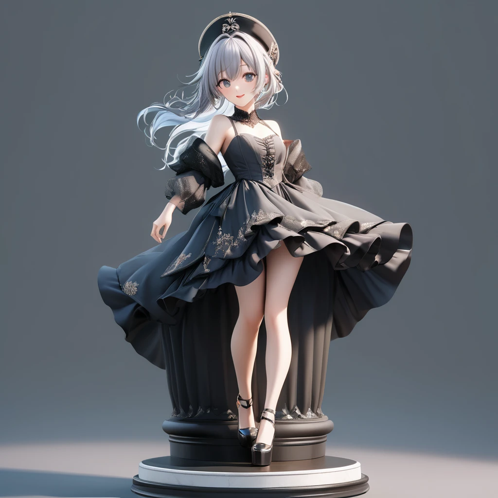 3D figure, a photo of an figure, full body, high quality photo, wild and bautiful 1girl, simple and flat background, (masterpiece:1.2), (best quality),(ultra detailed),(extremely detailed),(absolutely resolution) ,absurdres,8k,
BREAK, 1girl, solo, (high-resolution-eyes:1.5), gradation hair, messy hair, blowing kiss, smile, standing-on-pedestal,