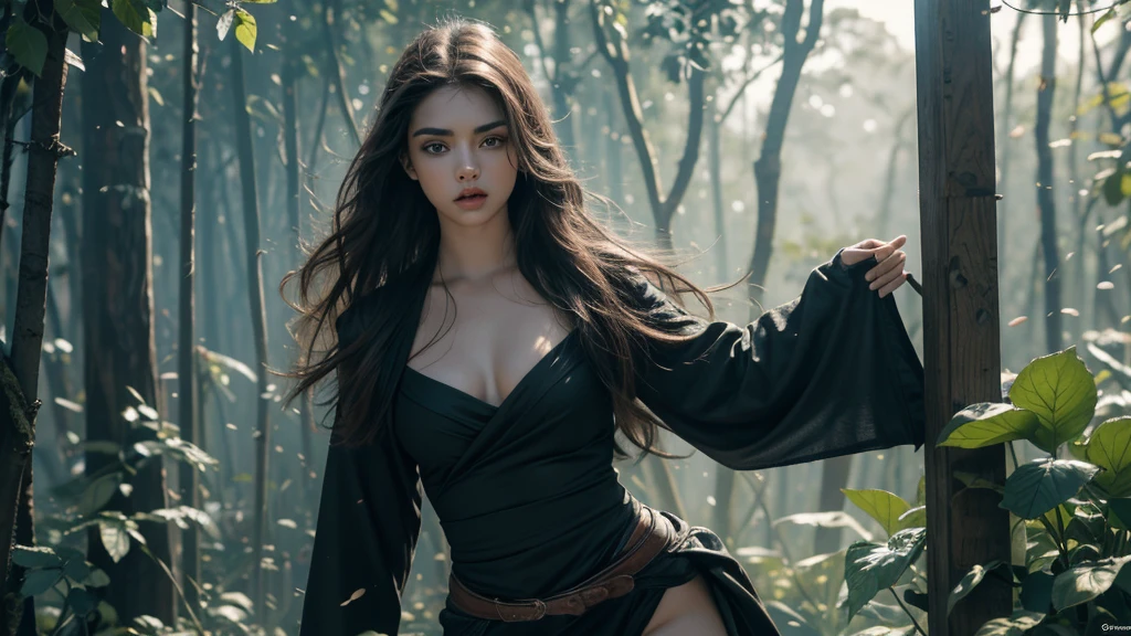 leogirl, seductora inclinada hacia adelante piel detallada, cg ultra realista de 8k, picture-cara perfecta, impecable, limpio, Obra maestra, obra de arte profesional, obra de arte famosa, cinematic lighting, cinematographic flourishing,((pelo negro)),(1 chica, hermosa chica coreana),cara perfecta, (joven:1.1),((figura en forma)),((25 years)), Hermoso rostro, hermosos ojos azules,Detalle ojos, Detalle de cara, (((Cuerpo femenino perfecto, cintura estrecha))),(pechos grandes:1.3)lora:GoodHands-beta2:1>, , ((standing girl)),parte superior del cuerpo,hoja a un lado,pose de ataque,hoja hacia abajo,hoja mano derecha,, Flores de cerezo,, (Obra maestra, mejor calidad, alta calidad, high resolution, ultra detallado),