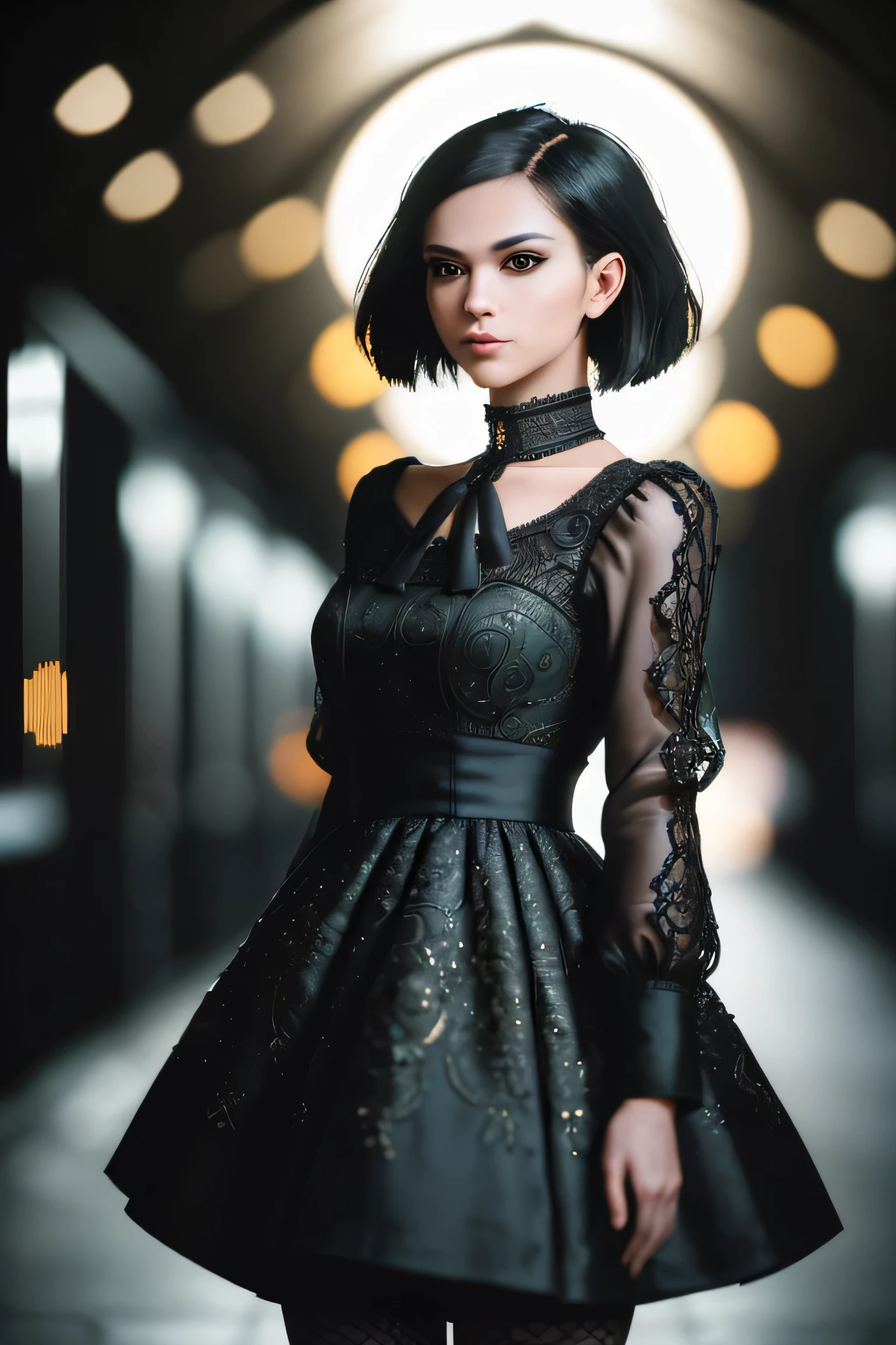 (masterpiece), (extremely intricate:1.3), (realistic), a girl, (punk, new wave), (dynamic perspective), dynamic angle, the most beautiful in the world, chic dress, smirk, tunnel, Aomori, Haifa, professional photograph of a stunning woman detailed, sharp focus, dramatic, award winning, cinematic lighting, octane render unreal engine, volumetrics dtx, (film grain, blurry background, blurry foreground, bokeh, depth of field)