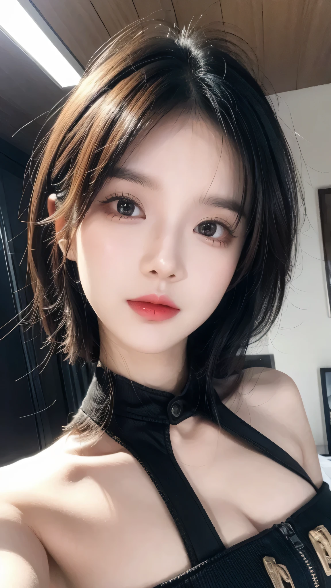best quality, ((masterpiece)), illustration, 1 Girl [Yellowhead | Rainbow head], best quality and masterpiece