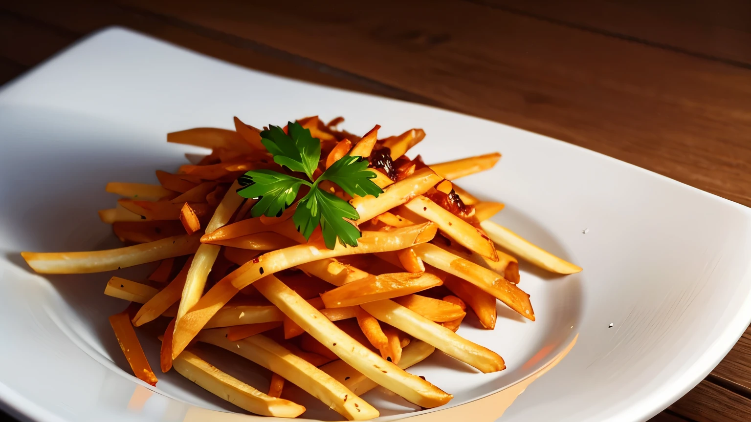 masterpiece, high quality, best quality, French fries, Food photos,
