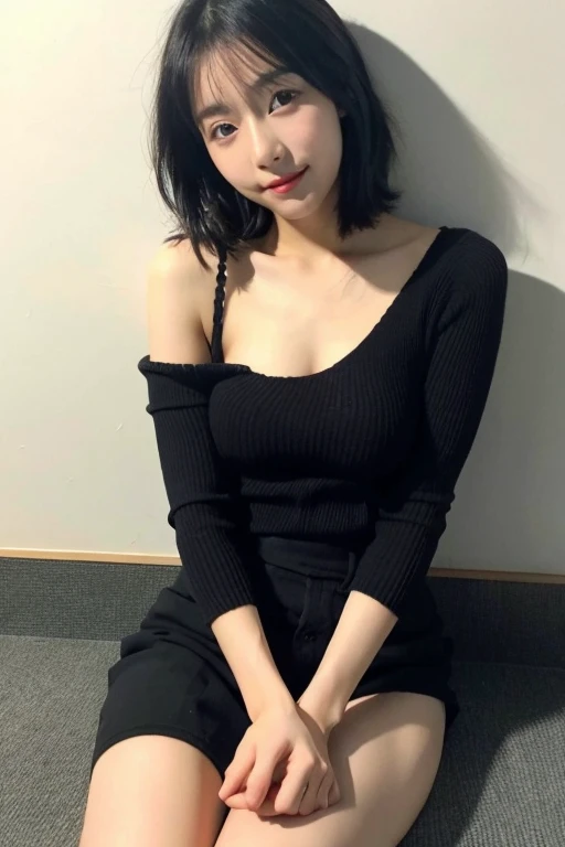 Perfect Face Japanese 22age Black Hair short sexy career woman