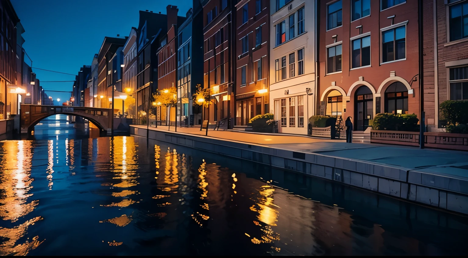 American night view photos. Beautiful buildings.