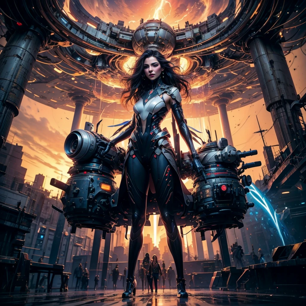 anime - style woman in black outfit standing on a platform with a giant clock in the background, ross tran 8 k, artgerm julie bell beeple, wojtek fus, digital cyberpunk anime art, alena aenami and artgerm, artgerm craig mullins, cyberpunk anime girl mech, 2. 5 d cgi anime fantasy artwork