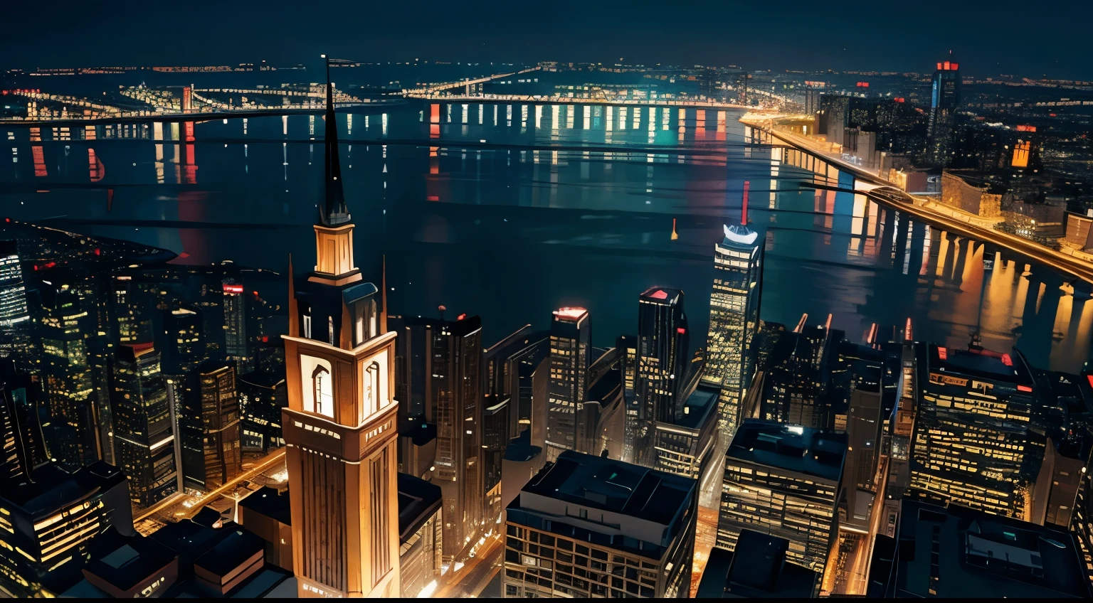 American night view photos. Beautiful buildings.