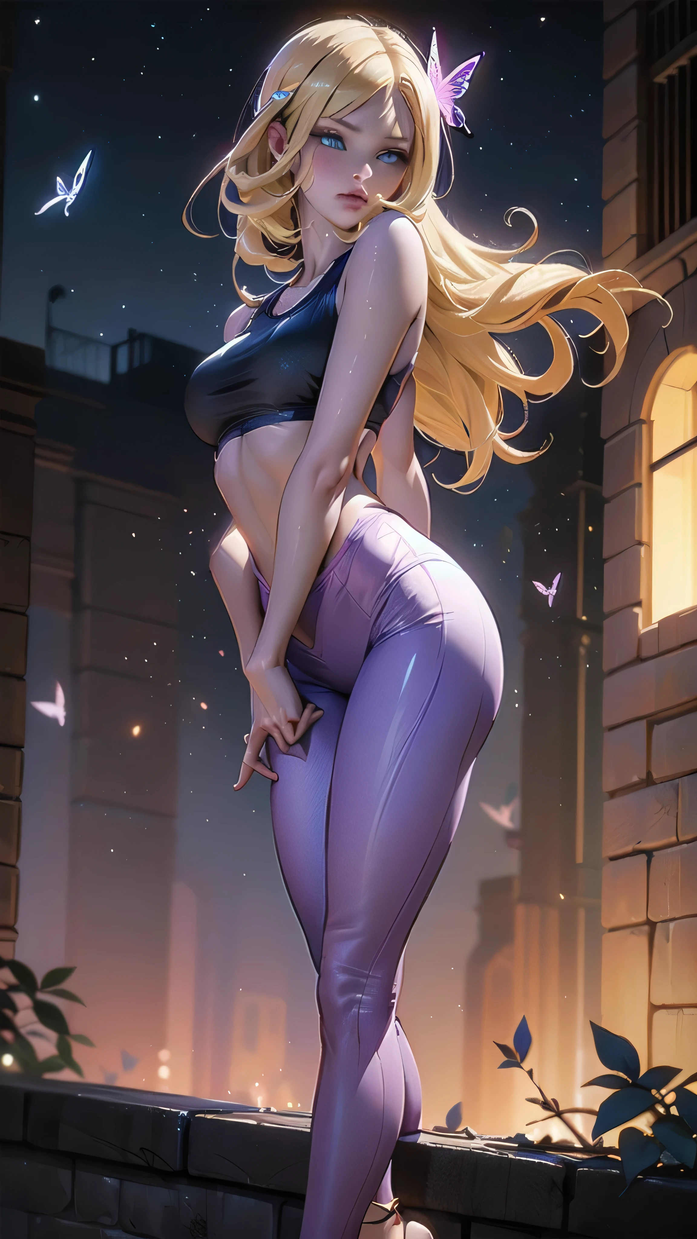 Spider-gwen crouched on her back, spider girl, Spider-woman (solo), (a detailed full-body cinematic Raw photo of Spider-gwen in dynamic sensual pose. New York city at night cinematic background), low angle, (masterpiece), (best quality), (ultra highres), (photorealistic), 8k resolution, Canon EOS R5, 50mm, absurd, ultra detailed, (18 years), sharp focus, cinematic lighting, detailed beautiful face, small figure, detailed skin texture, pale skin, beautiful heaving medium breasts, (lean and fit body), space between thighs, camel toes, short blonde hair shaved on the side detailed, smiling, NSFW