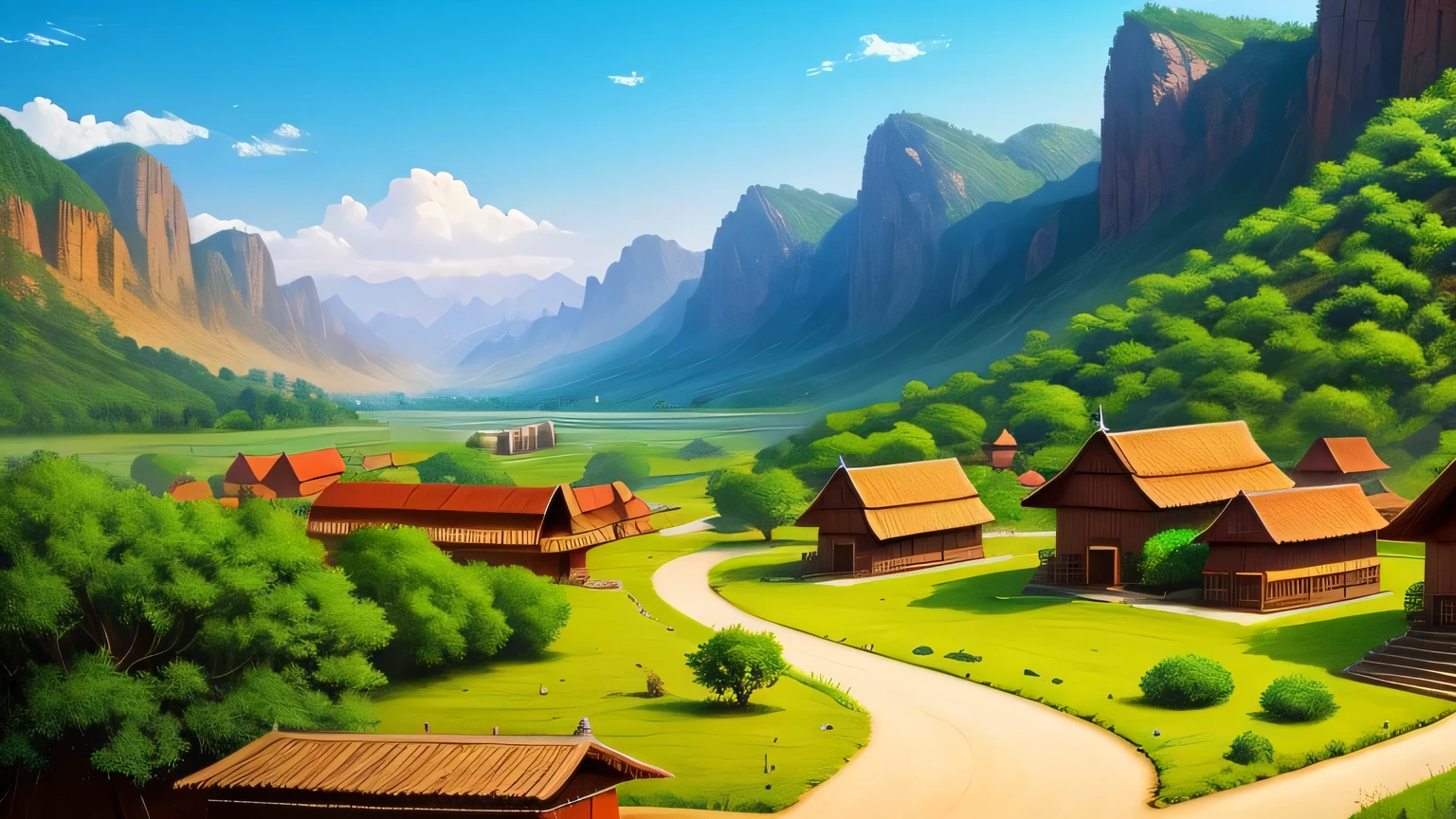 An Indian village,beautiful,high quality,masterpiece