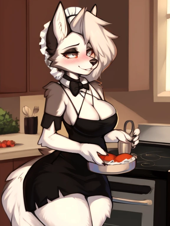 von Zackary911,zackary911, wolf, anthro, Giantess maid in the kitchen, for him