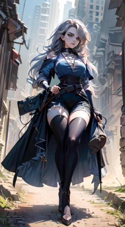 highres, 1 girl, ((Haare bedecken ein Auge, for him shorts, detailliertes Gesicht, Stachelhalsband, Pentagramm auf der Brust, lange Beine, gelangweiltes Gesicht, Feet, for him cauda, Wissenschaft, dentro da Wissenschaft, luvas for him, Auf einer Bank sitzen))), Allein, bauchfreies Top, vollbusig, Full body, Magen, Thin waist, big hips, ((((Stirn)))), for him, schwarze Oberschenkel, pelzig, for the, der Zweite, rote Augen, Pfoten