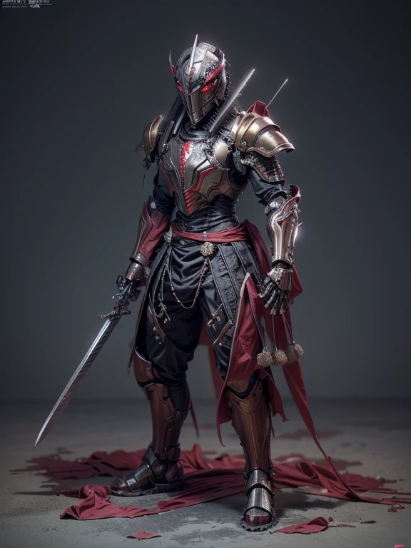 (masterpiece, best quality:1.2), (8k uhd, 16k, 32k, ultra high resolution), (photorealistic:1.37), (raw photo),()full body photo)), ((swordsman)), ((sword in hands)), ultimate realistic, ultimate realistic detail, ultimate realistic texture, ultimate complex detail, ultimate realistic lighting, ultimate realistic shadow, ultimate realistic skin, Ultimate Realistic Eyes, (Mechanical:1.4) (full body based mechanical armor), power pipe, hydraulic cylinder, ultimate intricate detail, (((swordsman in mechanical armor))), ultimate cute face, very beautiful face, realistic, full body shot, cyberpunk, "Creepy and intense alien invasion scene with dark atmosphere, fighting with swords, bloody war, The scene is extremely complex, extremely impressive with intricate details, extremely smooth displayed textures. Bright, sharp light"