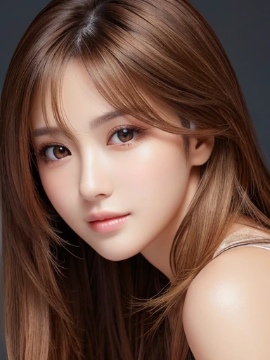 masterpiece、highest quality、High resolution、wallpaper、Realistic、Bright lighting、Professional Lighting、Smooth lighting、Japanese women、Adult、Beautiful woman、gravure、sexy、so beautiful、Beautiful Skin、Beautiful and detailed、Detailed face、slim、Middle Hair、Brunette colored hair、Brown eyes