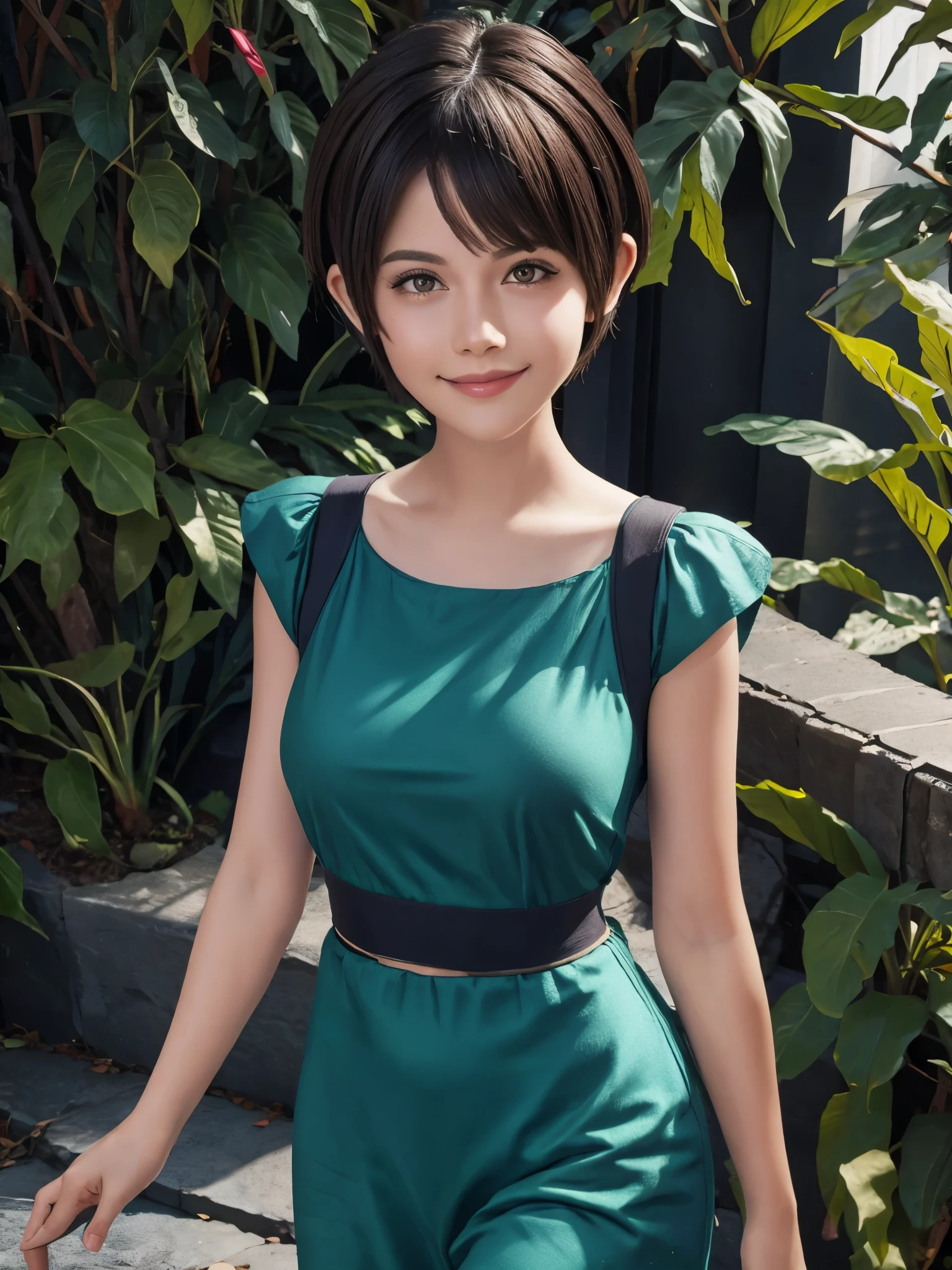 Pixie cut smile