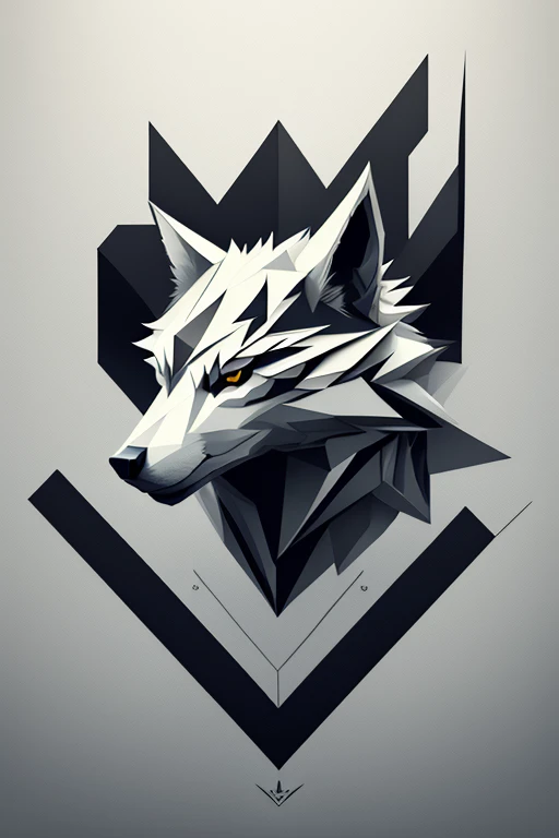 Ein fesselndes monochromes Logo entsteht, with a strong and angular depiction of a wolf's head. Carefully designed by the experienced Daarken in vector graphics, Dieses Design hat einen renommierten Behance-Wettbewerb gewonnen. Die Essenz des Minimalismus annehmen, The logo is displayed in high resolution, mit komplizierten Linien und scharfen Kontrasten, um ein eindrucksvolles und anspruchsvolles Bild zu vermitteln.