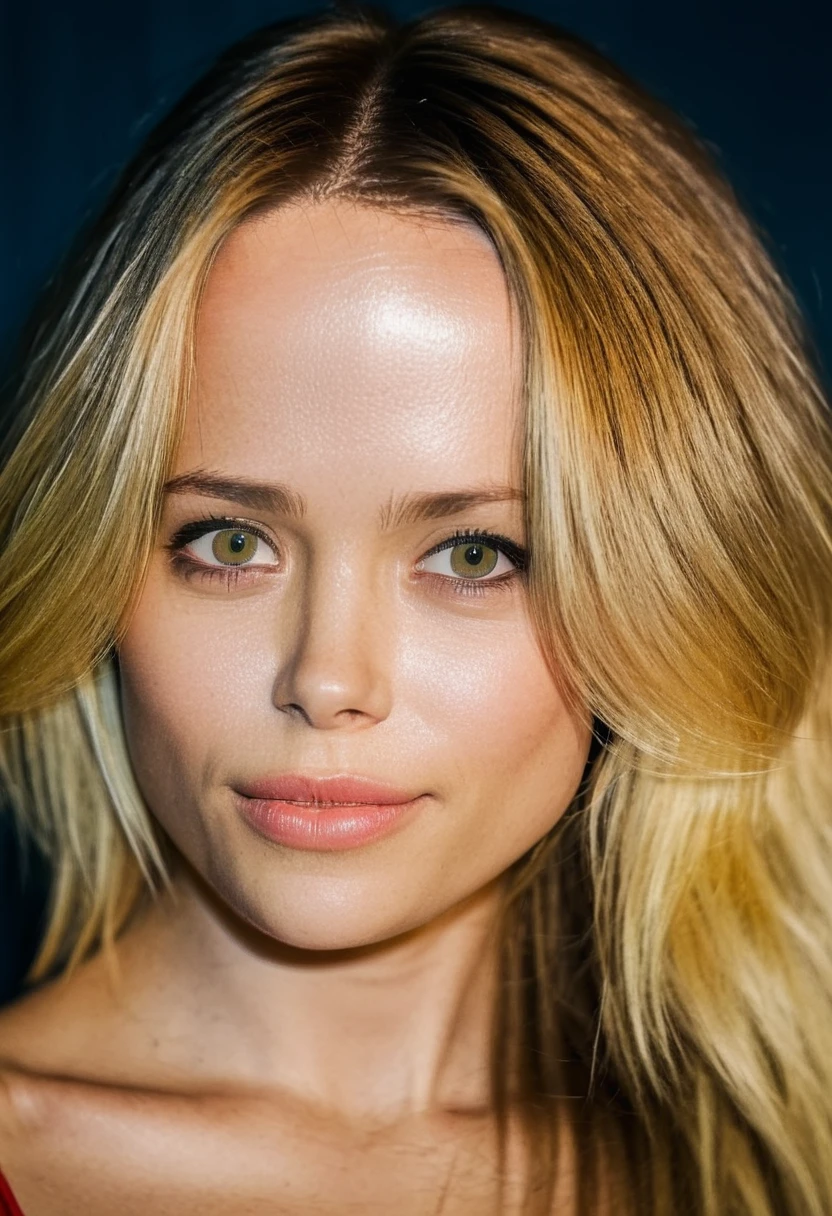 RAW photo, (high detailed skin:1.2), 8k UHD, DSLR, soft lighting, high quality, film grain, Fujifilm XT3, RAW candid cinema, 16mm, color graded portra 400 film, remarkable color, ultra realistic, remarkable detailed pupils, shot with cinematic camera, 1girl(Katia Winter), solo, realistic, blonde hair, long hair, looking at viewer, jewelry, earrings, red dress, portrait