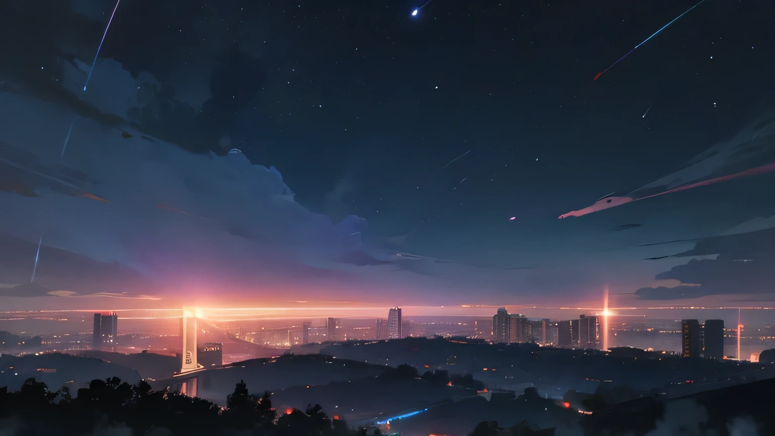 Dark night sky