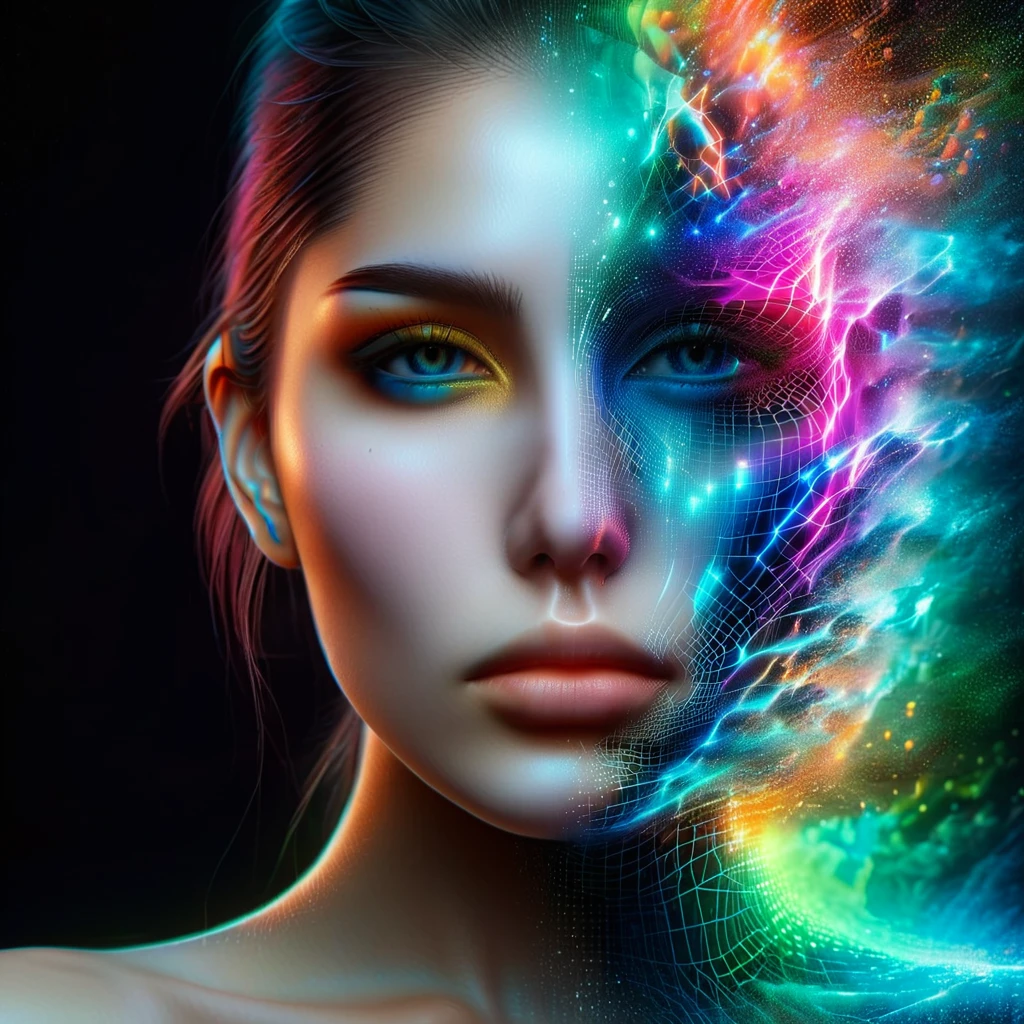 Particular attention to drawing the face and body, A naked beautiful girl naked with a sexy figure, in cyberpunk style, standing at full height, dressed in a neon mesh, against the backdrop of incredibly fantastic alien landscapes, 4k, 8k, maximum realism, on the body only clothes made of a transparent neural mesh and combat implants that emphasize the lines of the body , various poses that attract men, beautiful butt, Photorealistic graphics, maximum attention to the quality of the face, HDMI, hd, HIGH QUALITY PHOTOGRAPHY, PHOTO-REALISTIC BODY AND FACE, special attention to the detail of the face and body. A clear and high-quality image of the face and body. kneeling with your back to the viewer. The face should not always be different. The body is illuminated beautifully with neon colors.