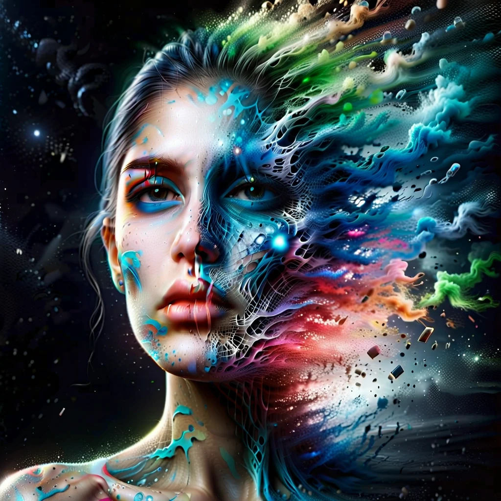 Particular attention to drawing the face and body, A ????? beautiful girl naked with a sexy figure, in cyberpunk style, standing at full height, dressed in a neon mesh, against the backdrop of incredibly fantastic alien landscapes, 4k, 8k, maximum realism, on the body only clothes made of a transparent neural mes? and combat implants that emphasize the lines of the body , various poses that attract men, beautiful butt, Photorealistic graphics, maximum attention to the quality of the face, HDMI, hd, HIGH QUALITY PHOTOGRAPHY, PHOTO-REALISTIC BODY AND FACE, special attention to the detail of the face and body. A clear and high-quality image of the face and body. kneeling with your back to the viewer. The face should not always be different. The body is illuminated beautifully with neon colors.