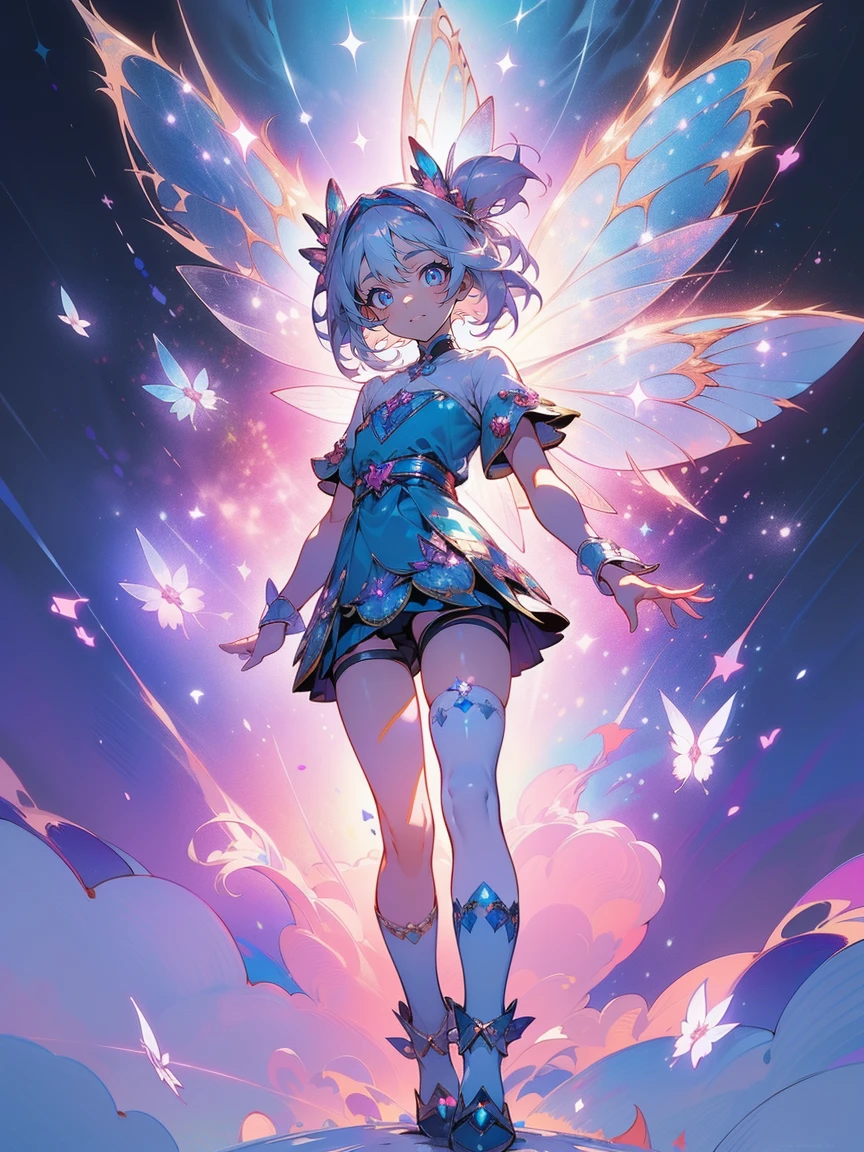 Absurd,(masterpiece、highest quality、8k ),Intricate details,Ultra-detailed、1 cute girl、((movie:1.4)),Embarrassing、(Flat chest、bulge:1.2(Silver Hair、(Fairy、Knee-high socks:1.3),Ultra-realistic,Perfect Anatomy