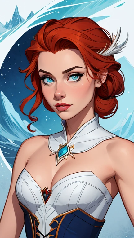 Woman character Queen Anna of Arendelle is a redhead has red hair with war marks Cartoon image of a woman .Ilustra??o estilo desenho animado, estilo de arte dos desenhos animados, estilo de arte dos desenhos animados, digital illustration style, design de personagens altamente detalhado, arte digital detalhada coragem, Forest fan art, Design de personagens de retrato, beautiful digital illustration, retrato de alta qualidade, Arte em quadrinhos, mulher jovem cabelo com transas lindas . Queen Anna of ArendelleBeautiful lined eyes Medium large bust and wonderful sexy clothes. image expression of sexual desire from the waist to the head illustration Queen Anna of Arendelle is a redhead has red hair