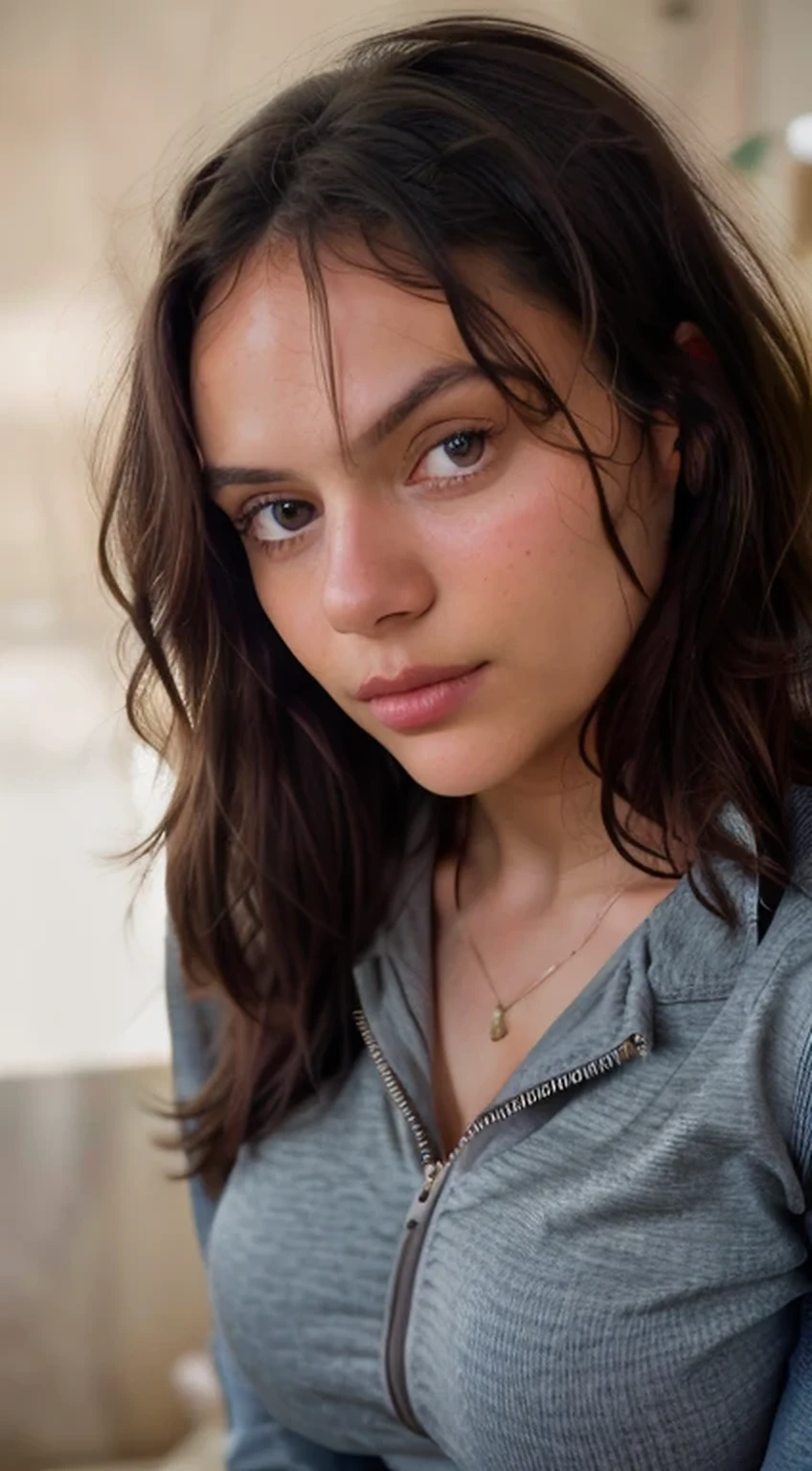 Full body Beautiful brunette Dafne Keen wearing a tight Black t-shirt , jeans with open zipper (in a room ), nude breast, cleavage, playboy magazine cover, highly detailed, 22 years old, , , innocent face, breasts falling out, natural wavy hair, blue eyes, high resolution, Masterpiece, Best quality, Intricate high detail, Highly detailed, Sharp focus, Detailed skin, realistic skin texture, texture, one nude breast exposed, detailed eyes, professional, 4k, charming smile, shot on Canon, 85mm, shallow depth of field, Kodak Vision Color, Perfect Fit Body , extremely detailed, photography_\(ultra\), Photorealistic, Realistic, Post-processing, maximum details, roughness, real life, ultra realistic, Photorealism, photography, 8k UHD, photography, busty