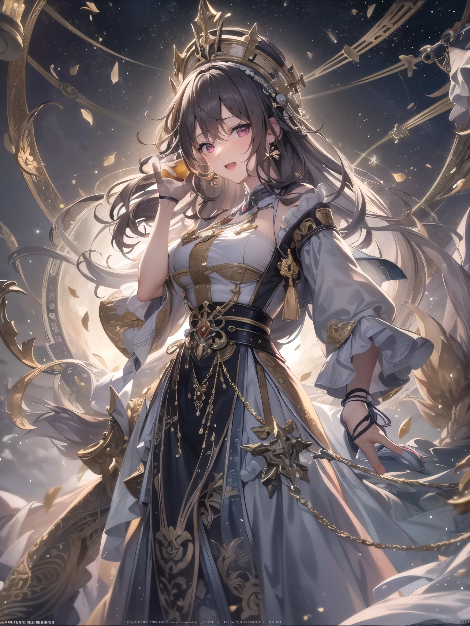 a logo with a light gray background and a price statistic going up and in front of it an anime girl with cartoon  panda ears surrounded by many gold coins and holding a gold coin in her hands 