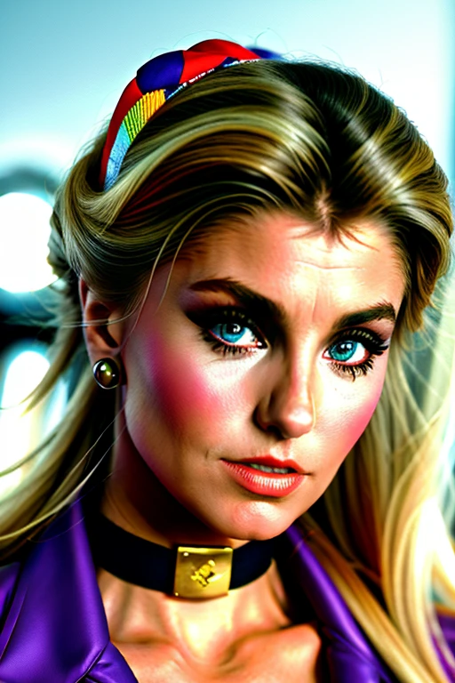 Heather Thomas solo as  as air stewardess, (( flight attendan)), portrait close up 8k 