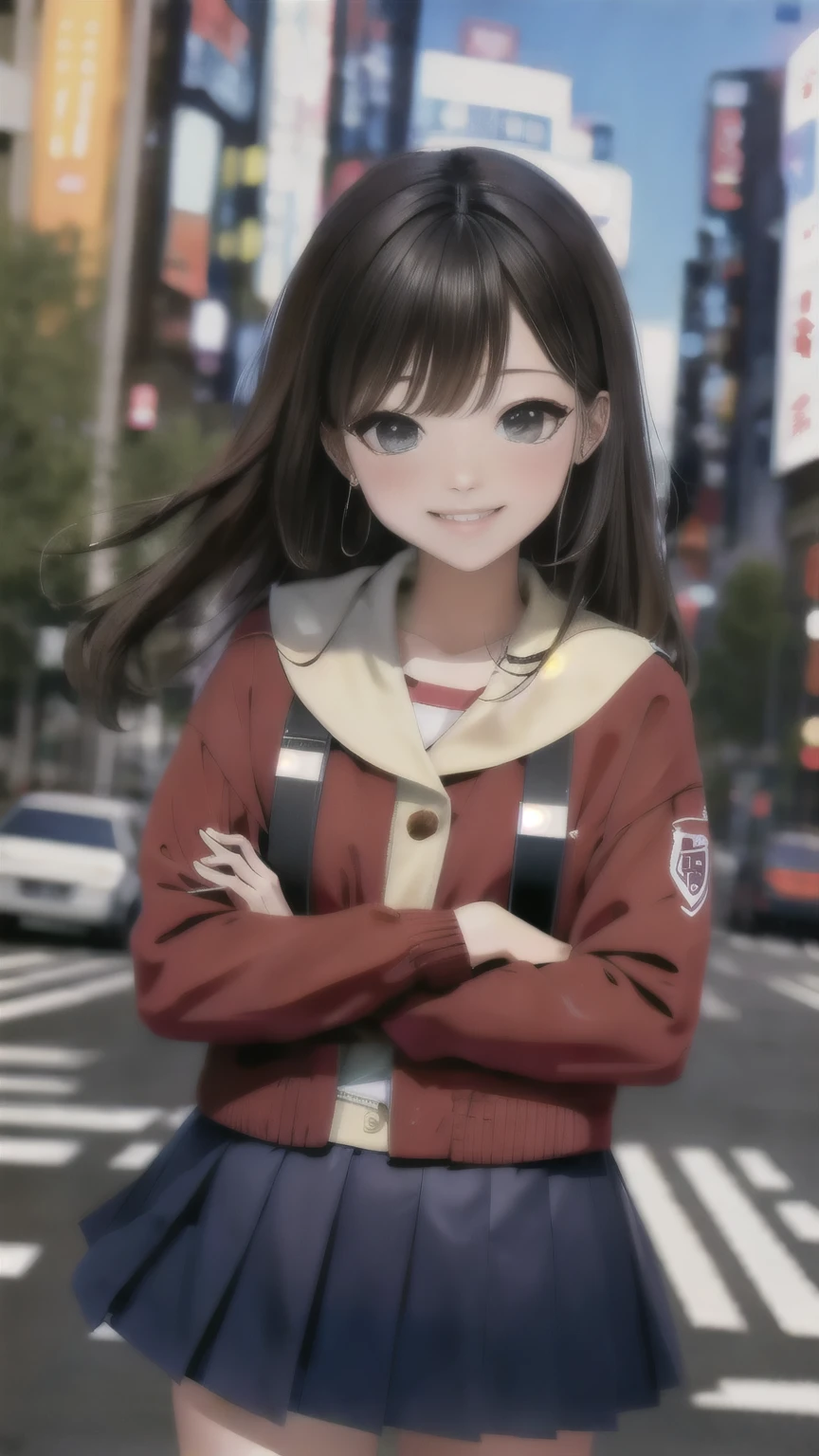 "Cute" fashion girl, miniskirt, 20 years old, Shibuya, Harajuku, background blur